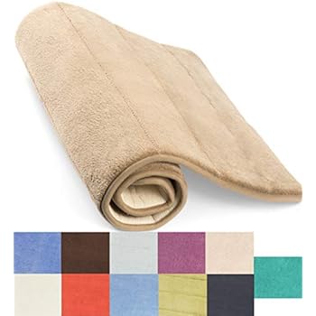 Simple Deluxe BeigeBath or Kitchen Mat, Memory Foam Rug, Non Slip Backing, Washable, Absorbent Alfombras para Baños