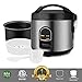 Electric Rice Cooker Food Steamer 5 Cup uncooked 10 Cups cooked Mini Rice Maker Removable Nonstick Pot with One Touch Control and Automatic Keep Warm Function (Silver)