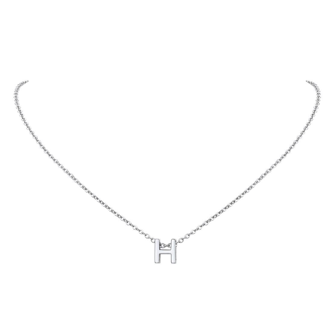 FindChic H Necklace Chain with Initial Silver Letter Necklace