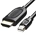 Mini DisplayPort to HDMI (10 FT), Fosmon Mini DP [Thunderbolt Port Compatible] to HDMI Cable Adapter for Surface Pro, MacBook Pro, iMac, Mac Mini - Gold Plated (Black)
