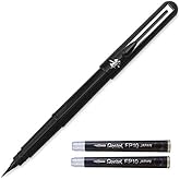 Pentel Arts Portable Pocket Brush Pen (Medium Point), 1Pen & 2Refills