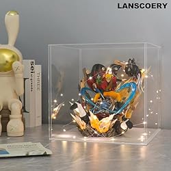 LANSCOERY Clear Acrylic Display Case, Assemble Cube