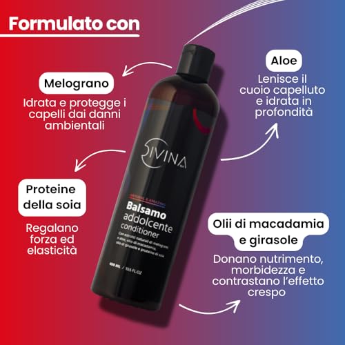 DIVINA BLK Natural & Amazing Natural Extracts Softening Conditioner for Wavy Curly Super Curly Afro Natural & Amazing Hair (400ml)