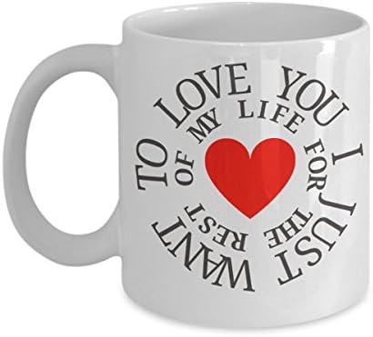 Love Red Heart White Coffee Mug - Birthday - Anniversary Gift