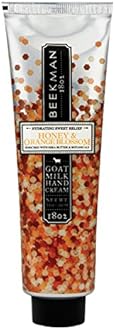 Beekman 1802 Pure Goat Milk Hand Cream, Honey & Orange Blossom - Scented - 3.4 oz - Moisturizing Lotion for Dry Skin - Anti-Aging Hydration - Good for Sensitive Skin - Cruelty Free