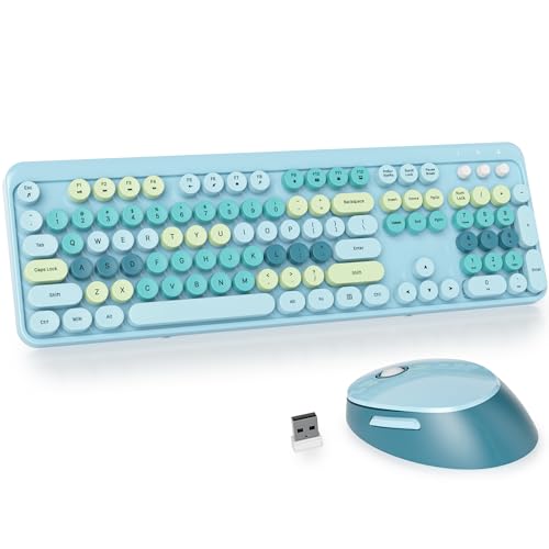 GTSP Wireless Keyboard and Mouse Combo Light Blue