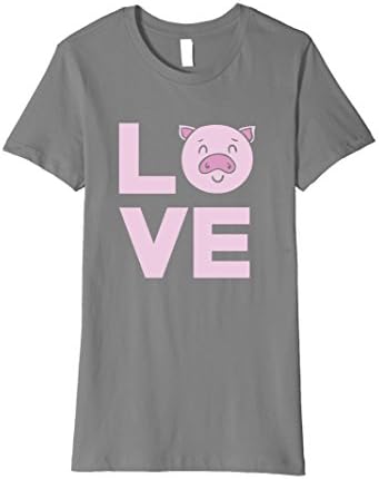 Womens LOVE My Pigs Farmer Funny Premium T-Shirt Large Slate