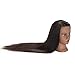 Hairginkgo Mannequin Head 26″-28″ Super Long Synthetic Fiber Hair Manikin Head Styling Hairdresser Training Head Cosmetology Doll Head for Cutting Braiding Practice with Clamp Black (91812BY0220)thumb 3