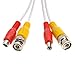 Cables Direct Online 100FT White Premade BNC Video Power Cable Extension Wire for CCTV, Security Camera, DVR, Surveillance System, All in One Plug & Play Cord