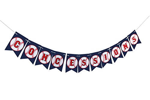 Boston Creative company Baseball Concessions Banner - Baseball Birthday Banner - Baseball Baby Shower - Baseball Happy Birthday Banner-Baseball Pennant Banner