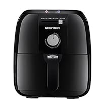 Chefman Express Air Fryer, Rapid Hot-Air Technology, Ultra quiet, Includes Recipe Book, Minimum Temperature 180&deg;F to Maximum 390&deg;F, Black - RJ38