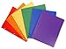 STEMSFX 6 Pack Heavy Duty Plastic 2 Pocket Folder Hole Punched (Assorted Colors) for Letter Size Papers, Includes Business Card Slot