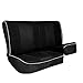 FH Group Automotive Seat Cover Universal Fit for Black Seat Black Edgy Piping Cloth Seat Protector for Dogs and Kids, Car Interior Accessories for Sedan and Van Rear Seat Covers with Rear Split Bench