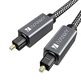 iVANKY Optical Audio Cable, Slim Optical Cable Digital Audio Cable for Home Theater, Sound Bar, TV, PS4, Xbox, Playstation, Astro A40/A50, Aluminum Shell, Nylon Braided Cable, 6 feet/6ft, Grey