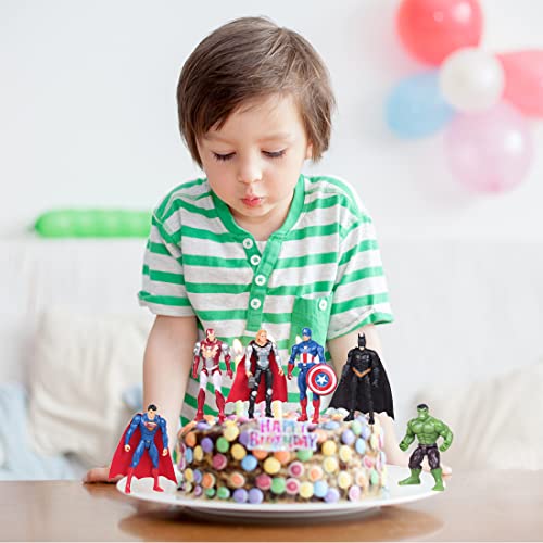 Superhero Action Figures Cake Topper, Superhero Figurines Birthday