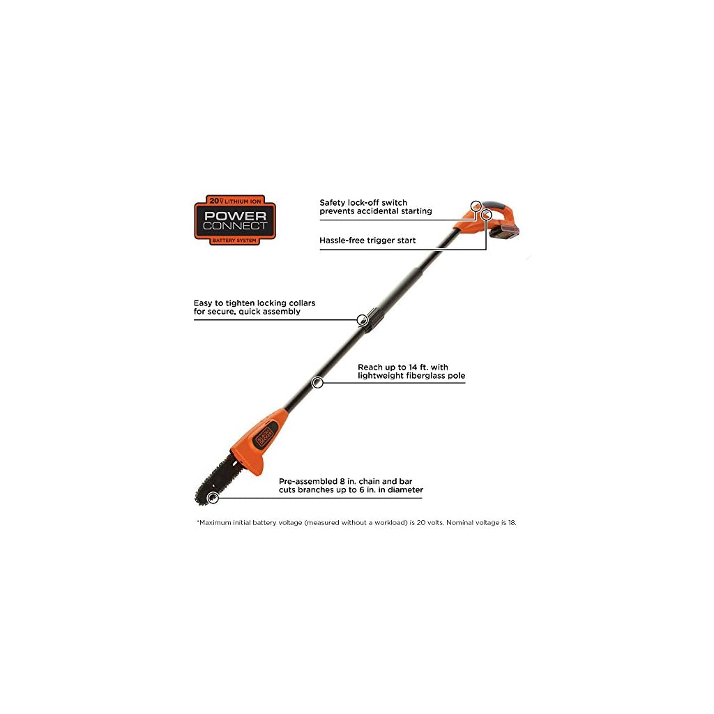 Black and Decker 20V Max Lithium Ion Pole Pruning Saw Crossbow Supplies