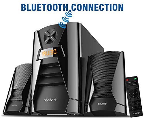 Boytone BT-222, Wireless Bluetooth 2.1 Multimedia 40 watts, Powerful Bass System with FM Radio, Remote Control, Aux Port, USB, SD Slot, for Phones, Tablets, Music and Home Theater Movies