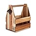 Foster & Rye Acacia Wood 6-pack Beer Carrier - Growler Bottle Caddy, Drink Holder, Liquor Bottle Organizer