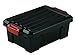 IRIS SK-130E Heavy Duty Tote with Red Latches, 12-Quart, Black, Pack of 6