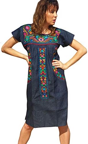 denim mexican dress