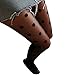 Polytree Women's Sheer Lace Big Dot Pantyhose Black