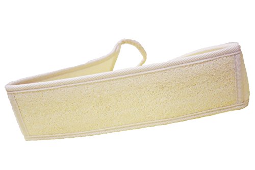 Loofah Exfoliating Back Scrubber For Shower, Double Side Scrubbing Strap, Body Bath Sponge with 100% Natural Luffa, Back Washer for Men and Women (1, A)