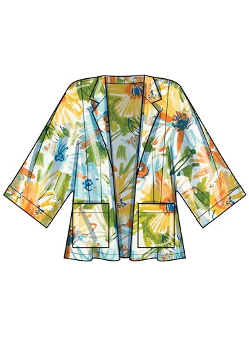 New Look Misses' Jacket, Wrap Halter Top and Shorts Sewing Pattern Packet, Design Code M8295, Sizes 8-10-12-14-16-18-20, Multicolor