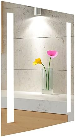 WarmlyYours Ingrid Wall-Mounted Natural LED Lighted Mirror, Hardwired (24” x 36”)
