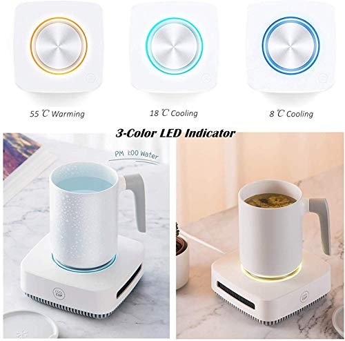 Coffee Warmer Cup Cooler Desktop 2in1, Coffee Tea Drinks Mug Warmer or Cooler Desktop, 31℉ - 46℉ Heating and Cooling Beverage Plate For Water,Milk,Beer,Cocoa