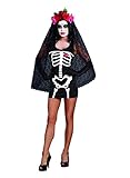 Dreamgirl Women's Sexy Skeleton Print DIY Costume Starter Dress, Black, Small