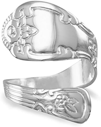 Highly Polished Sterling Silver Spoon Ring, Sizes 6-10, 3/4 inch wide
