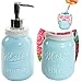 Mason Soap Pump & Sponge Holder Set (Blue)