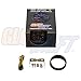 GlowShift Black 7 Color Adjustable Fuel Level Gauge - Black Dial - Clear Lens - for Gas & Diesel Vehicles - 2-1/16