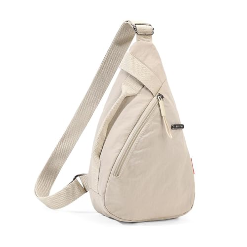 ANPTER Men's Shoulder Bag, Chest Bag, Waist Bag, Waist Bag, Crossbody Bag with Double Pocket, Water Resistant and Handless (Chest Bag)