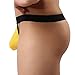 YiZYiF Men's Bulge Pouch C Through Mesh G-Sting Micro Bikini Open Back Underwear Yellow Large