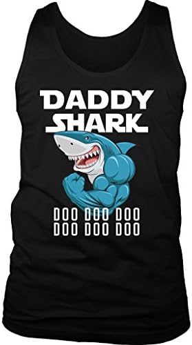 Daddy Shark Men Tank Top Shirt Pun Dad Gift Official VnSupertramp Shark Family