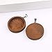 Tiparts 12 pcs Wooden Pendant Trays Round Cabochon Bases for Crafting DIY Jewelry Gift Making (Wooden, Inner Diameter:25mm)