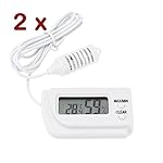 2 x Mini Digital Thermometer and Humidity Meter With Sensor Reptile Terrarium