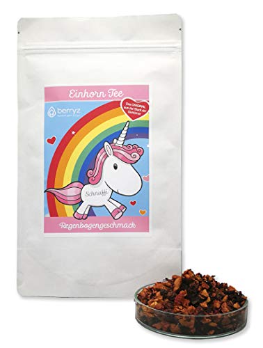 Einhorn Tee Regenbogengeschmack. Das Geschenk für Einhorn Fans | 100g loser Früchtetee als Kindertee Eistee