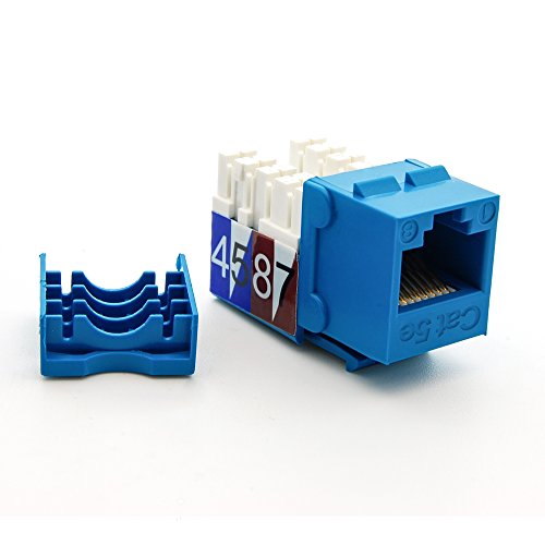 Beszin Cat.5E RJ45 110 Type Keystone Jack (50-Pack, Blue)