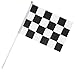 Pangda 24 Pieces Checkered Flag 8 x 5.3 Inch Racing Polyester Flags with Plastic Stick