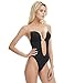 Shymay Women Backless Shapewear Bodysuit Plunge Backless Body Shaper Bra Seamless Thong Low Back Shapewear for Backless Dress (Black, 34B/C)