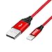 Lightning Cable, XUHANG iPhone Cables 3Pack (3+6+10FT) Lighting to USB Cable Nylon Braided Cord Charger for iPhone X/8/8 Plus/7/7 Plus/6/6 Plus/6s/6s Plus/5/5s/5c/SE and More (Red)