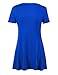 Lock and Love WT770 Womens Short Sleeve Handkerchief Hem Tunic L ROYAL_BRITE