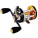 SougayilangFishing reels Round Baitcasting Reel - Conventional Reel - Reinforced Metal Body & Supreme Star Drags-Right Hand-Golden-Black-Warrior 6000