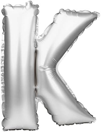 FIRERO A to Z Letters Foil Balloons Party Balloon Silver color,16 inch (Letter K)