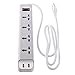 Yubi Power Universal 4 Outlet Power Strip with 2 USB Ports 3.1A, 100-250V and 3750 Max Watts Surge Protector - With Circuit Breaker - For Worldwide Use - Charge All USB Charge-enabled Gadgets like Smartphones, Tablets & Cameras - with US Plug Type B 5 Ft Cord