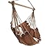 Hammock Chair Hanging Rope Chair Porch Swing Outdoor Chairs Lounge Camp Seat At Patio Lawn Garden Backyard-270lbs Weight Capacity Tan
