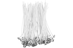 YILANJIN Candle Wicks for Candle Making 100 PCS, 6 Inch Pre Waxed Cotton Candle Wick with Tabs, Lead Free Clean Burn Wicks fo