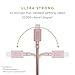 Native Union Belt Cable XL - 10ft Ultra-Strong Reinforced [MFi Certified] Durable Lightning to USB Charging Cable with Leather Strap Compatible with iPhone 14, iPhone 13, iPhone 12 and Earlier (Rose)
